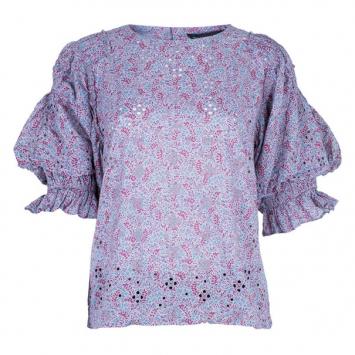Marc by Marc Jacobs Purple Printed Eyelet Detail Top M