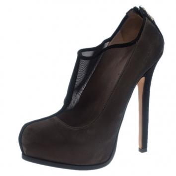 Fendi Black Mesh Ankle Boots Size 37