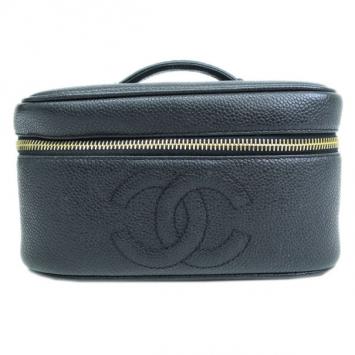 Pre Owned Chanel Black Caviar Vanity Bag