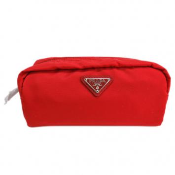 Pre Owned Prada Vela Rosso Nylon Pouch