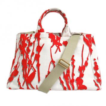 Prada Canapa Stampata Rosso DIS.PE Tote
