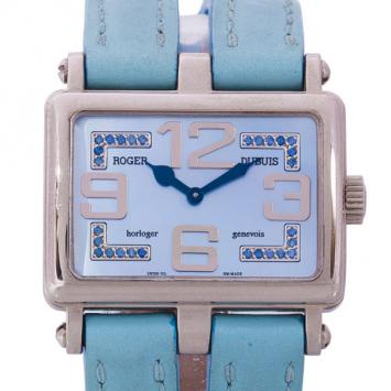 Roger Dubuis Blue 18K White Gold Too Much Women's Wristwatch 30MM