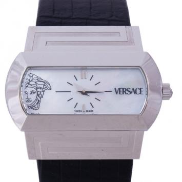 Pre Owned Versace Mother of Pearl Stainless Steel PS91990 Men's Wristwatch 40MM