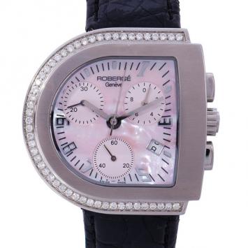 Pre Owned Roberge Mother of Pearl Stainless Steel D-Watch Men's Watches 39MM
