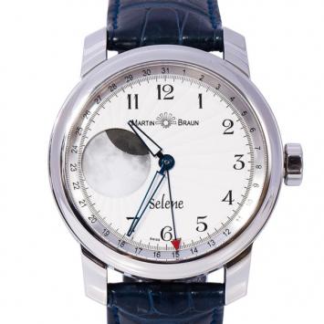 Pre Owned Martin Braun White Stainless Steel Selene FC-S Men's Wristwatch 44MM