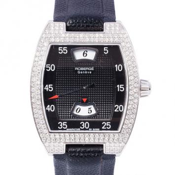 Roberge Black 18K White Gold Paon Women's Wristwatch 36MM