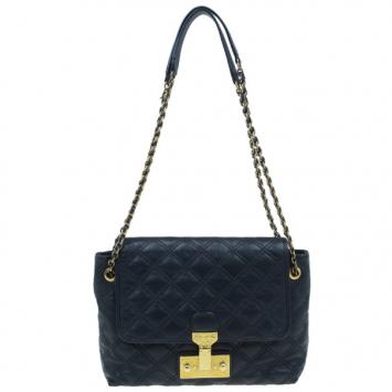 Marc Jacobs Black Leather Baroque Shoulder Bag