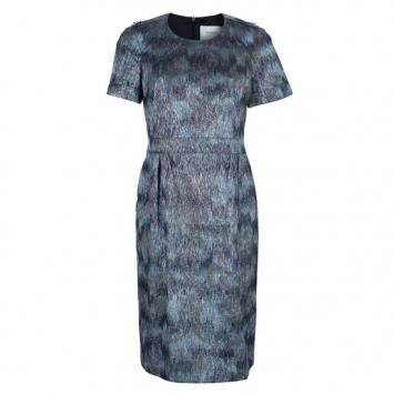 Burberry Metallic Printed Shift Dress M