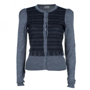 RED Valentino Wool Lace Paneled Cardigan M