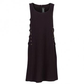 St. John Brown Fitted Tie-Up Detail Dress L