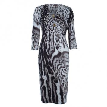 Roberto Cavalli Animal Print Jersey Dress M