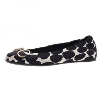 Gucci Polka Dot Satin Crystal Horsebit Ballet Flats Size 36.5