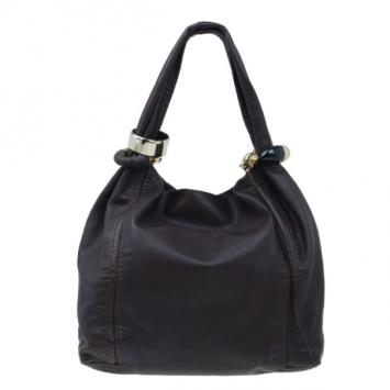 Jimmy Choo Chocolate Leather Saba Hobo