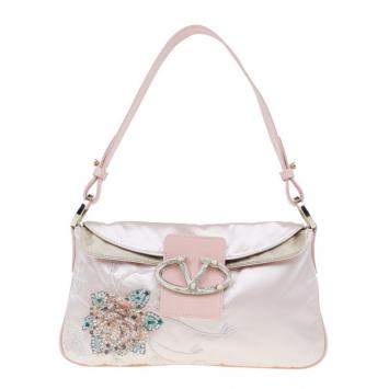 Valentino Pink Satin Shoulder Bag
