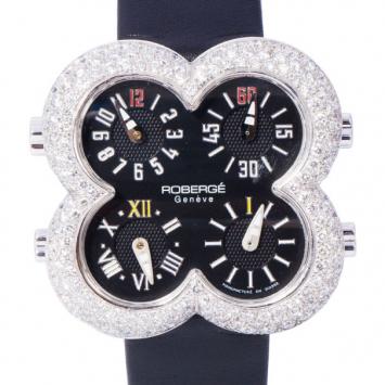 Pre Owned Roberge Black 18K White Gold Classic Men's Wristwatch 40MM
