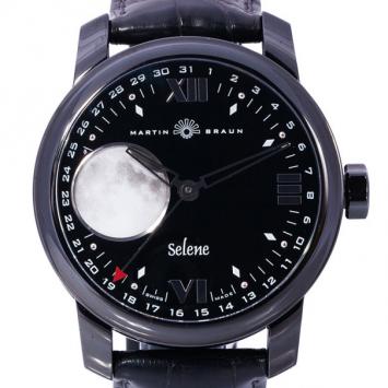 Pre Owned Martin Braun Black Stainless Steel Selene FCBP Men's Wristwatch 44MM