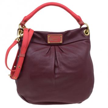 Marc by Marc Jacobs Burgundy Leather Hillier Hobo