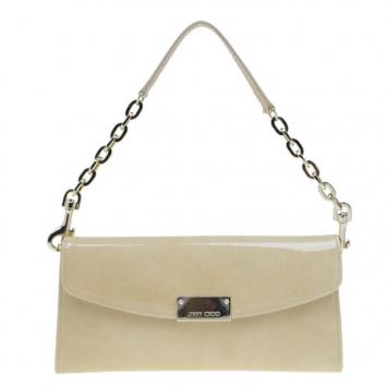Jimmy Choo Nude Patent Leather Riane Clutch