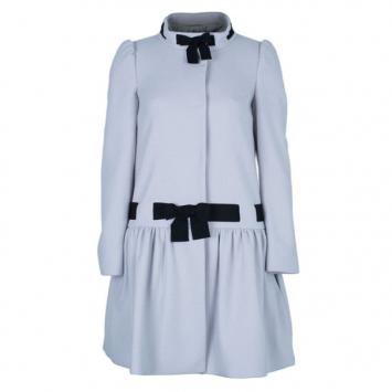 RED Valentino Grey Bow Detail Coat S