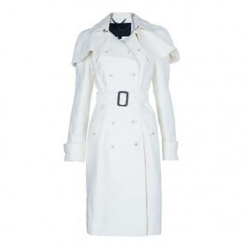 Burberry Prorsum White Capelet Trench Coat S
