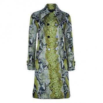 Gucci Jacquard Python Motif Doublebreasted Coat M