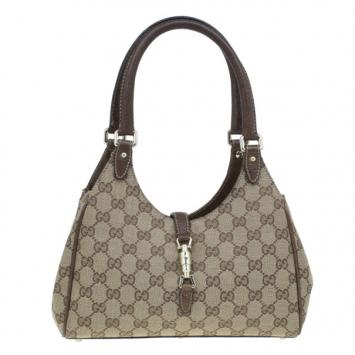 Gucci Brown Canvas Small GG Jackie Hobo