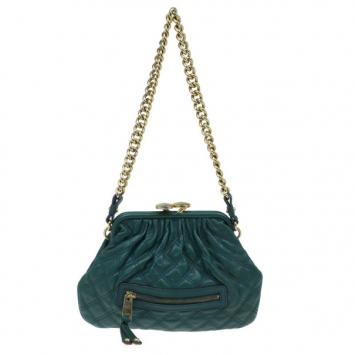 Marc Jacobs Green Quilted Leather Small Little Stam Shoulder Bag