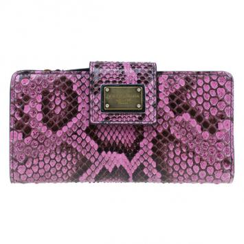 Dolce and Gabbana Pink Python Continental Wallet