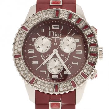 Dior Red Stainless Steel Christal Women's Wristwatch 38MM