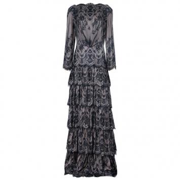 Tadashi Shoji Off-Shoulder Black Lace Gown XL