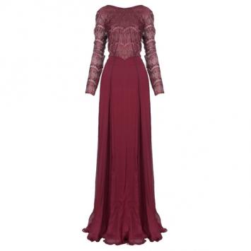 Tadashi Shoji Red Lace Sequin Dress L