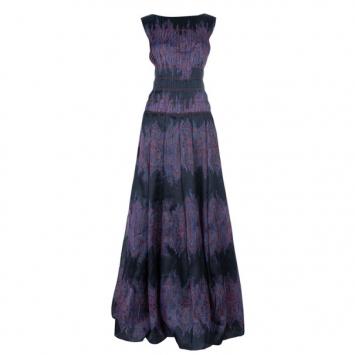 Tadashi Shoji Printed Pleated Gown L
