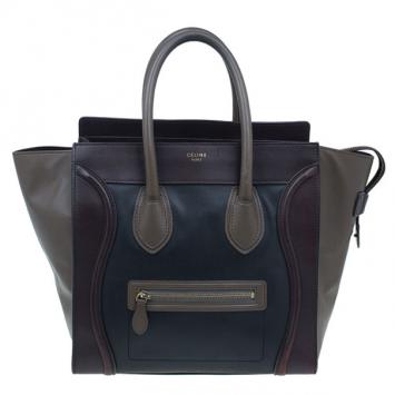 Celine Tri-Color Calfskin Mini Luggage Tote
