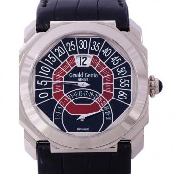 Pre Owned Gerald Genta Black 18K White Gold OBRY60 Men's Wristwatch 42MM