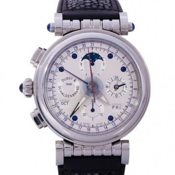 Pre Owned Dubey & Schaldenbrand Cream Stainless Steel World Premiere Men's Wristwatch 40MM