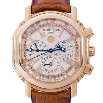 Pre Owned Daniel Roth Cream 18K Rose Gold Numero 26 Men's Wristwatch 39MM