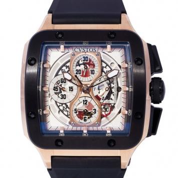 Pre Owned Cvstos Silver 18K Rose Gold EVO Square-50 Men's Wristwatch 48MM