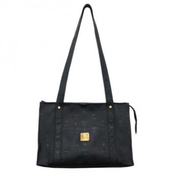 MCM Black Visetos Leather Shoulder Bag