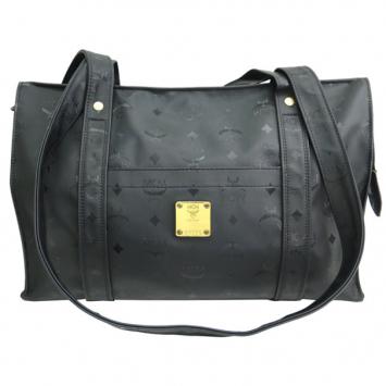 MCM Black Visetos Leather Shoulder Bag