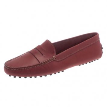 Tod's Pink Leather Penny Loafers Size 39