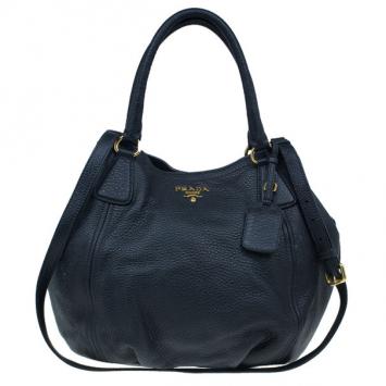 Prada Black Leather Daino Satchel