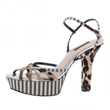 Dolce and Gabbana Strappy Platform Sandals Size 38