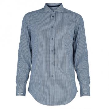 Pre Owned Emporio Armani Men's Check Formal Shirt L