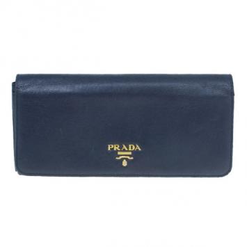 Prada Baltico Leather Flap Continental Wallet