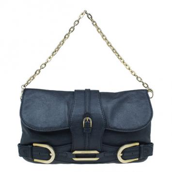 Jimmy Choo Black Leather Troy Clutch