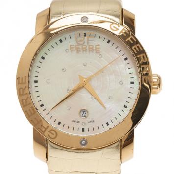 GF Ferre Mother of Pearl Stainless Steel Women's Wristwatch 25MM