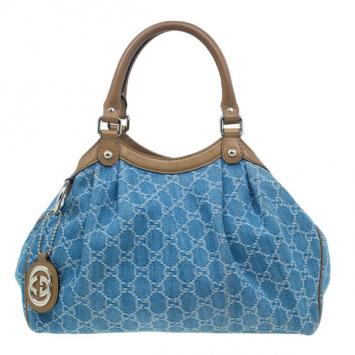 Gucci Original GG Denim Medium Sukey Hobo