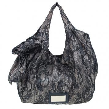 Valentino Black Day Lace Large Nuage Bow Hobo