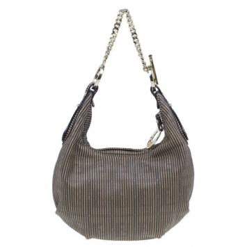 Fendi Brown Limited Edition Leather Chef Chain Link Hobo