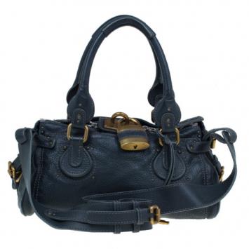 Chloe Grey Leather Small Paddington Satchel